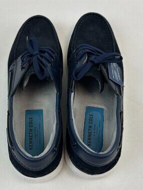 Kenneth Cole Rocketpod Navy Leather Boat Shoes Sneakers Size 10.5